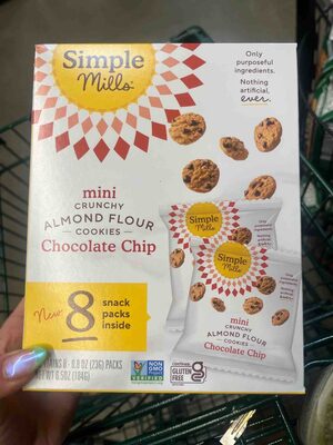 Mini Crunchy Almond Flour Cookies Chocolate Chip