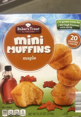 Mini muffins maple 5 packs of 20 muffins
