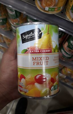 Mixed fruit in a natural cherry flavored light syrup, extra cherry