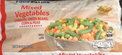 Mixed Vegetables: Carrots, Green Beans, Corn & Peas