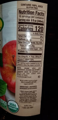 Mott's  organic apple juice