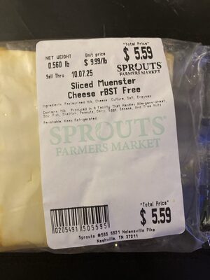 Muenster Cheese Sliced