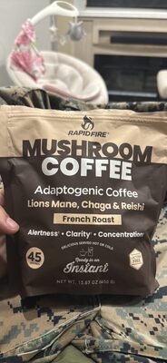 Mushroom Coffee Adaptogenic Coffee Lions Mane, Chaga & Reishi French Roast