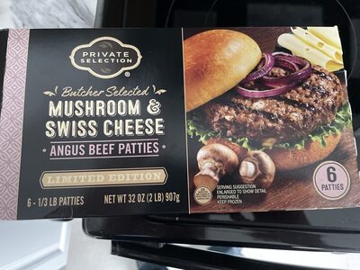 Mushroom & Swiss Cheese Angus Beef Patties