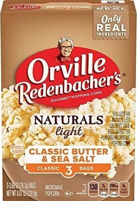 Naturals light classic butter sea salt microwave popcorn