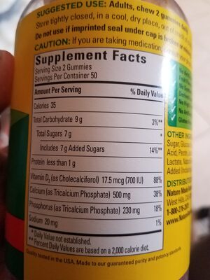 nature made calcium gummies