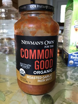 Newman's own, organic pasta sauce, roasted garlic