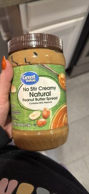 No Stir Creamy Natural Peanut Butter Spread