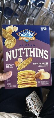 Nut-Thins Three Cheese Rice Cracker Snacks with Almonds