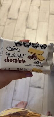 OBLEAS DULCES CON RELLENO SABOR A chocolate