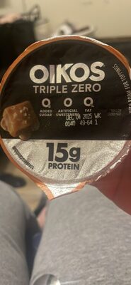 OIKOS Triple Zero Salted Caramel nonfat yogurt