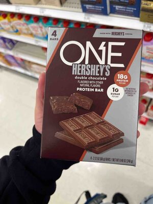 One Hershey's Double Chocolate Protein Bar