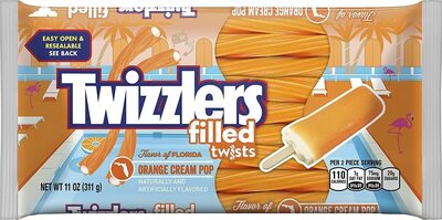 Orange cream pop flavored filled twists