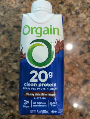 Orgain, organic protein, nutritional protein shake creamy chocolate fudge