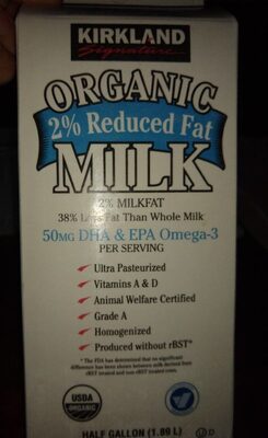 Organic 2% Reduced Fat Milk