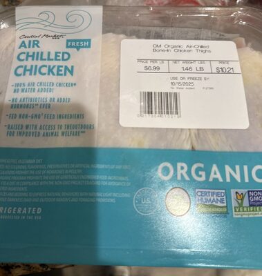 Organic air Chilled bone in chicken thighs