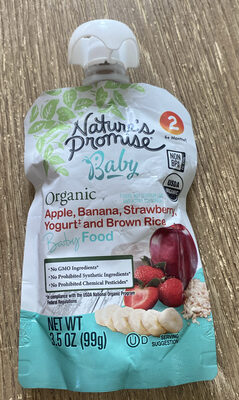 Organic Apple, Banana, Strawberry, Yogurt and Brown Rice Baby Food