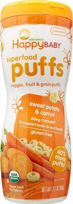 Organic baby food superfood puffs sweet potato carrot