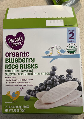 Organic Blueberry Rice Rusks