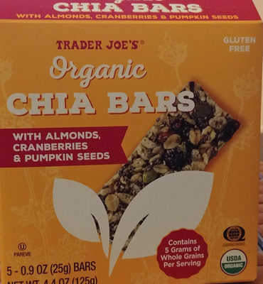 Organic chia bars