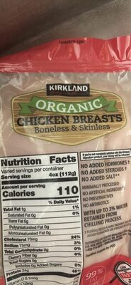 Organic Chicken Breasts Boneless & Skinless