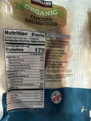Organic Chicken Legs (Edible Portion)