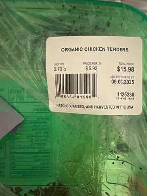 Organic chicken Tenders- Air Chilled