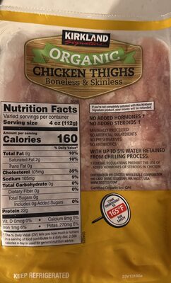 Organic chicken thighs boneless & skinless