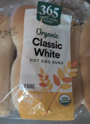 organic Classic White Hot Dog buns