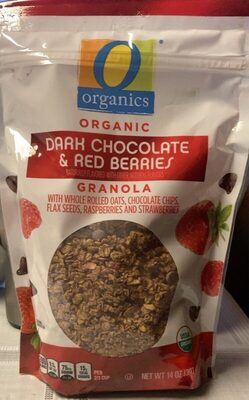Organic dark chocolate & red berries granola