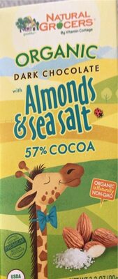 Organic Dark Chocolate with almonds and sea salt