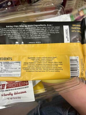 Organic Fairtrade 45% Cacao Baking Chips