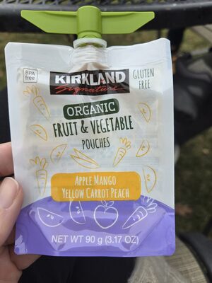 Organic Fruit & Vegetable Pouches Apple Strawberry Spinach