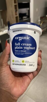 organic full cream plain yoghurt