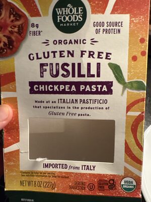 Organic Gluten Free Fusilli Chickpea Pasta
