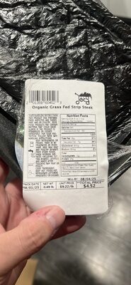 Organic Grass Fed Strip Steak