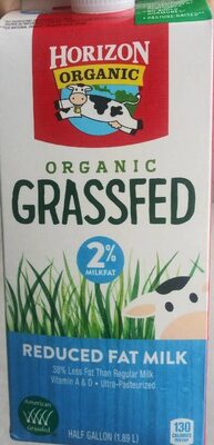 Organic grassfed reduced fat milk