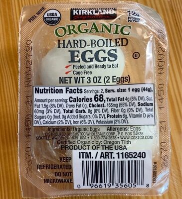 Organic Hard-Boiled Eggs