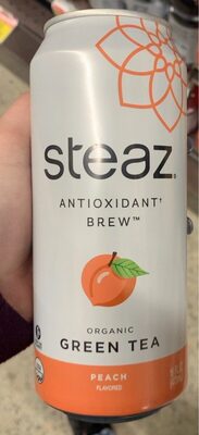 Organic iced green tea with peach