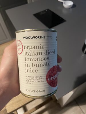 organic Italian diced tomatoes in tomato juice