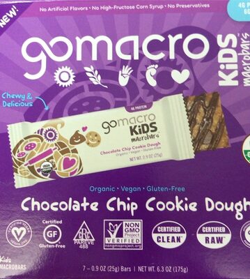 Organic Kids MacroBars Chocolate Chip Cookie Dough