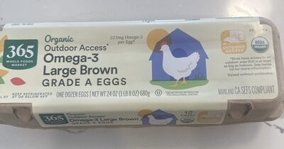 Organic Omega 3 Large Brown Eggs