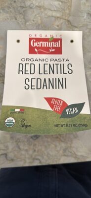Organic Pasta Red Lentils Sedanini