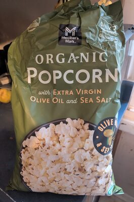 Organic Popcorn With Extra Virgin Olive Oil With Sea Salt