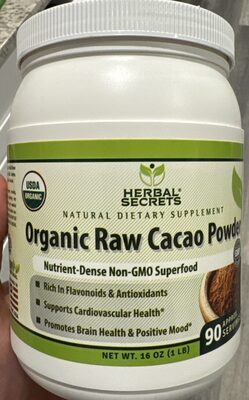 Organic raw cacao powder
