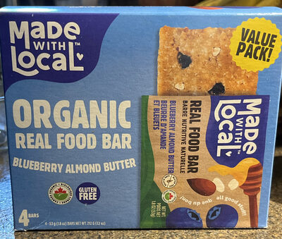 Organic Real Food Bar Blueberry Almond Butter