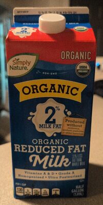 Organic Reduced Fat Milk