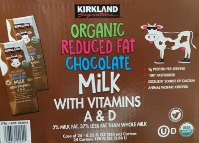 Organic Reduces Fat Chocolate Milk