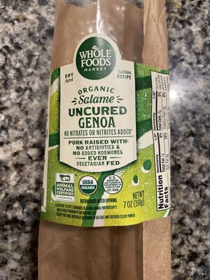 Organic Salame Uncured Genoa