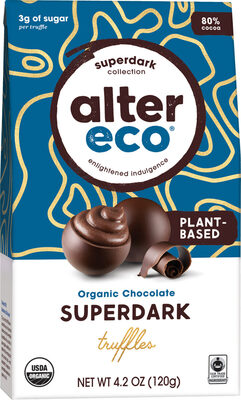 Organic superdark chocolate truffles